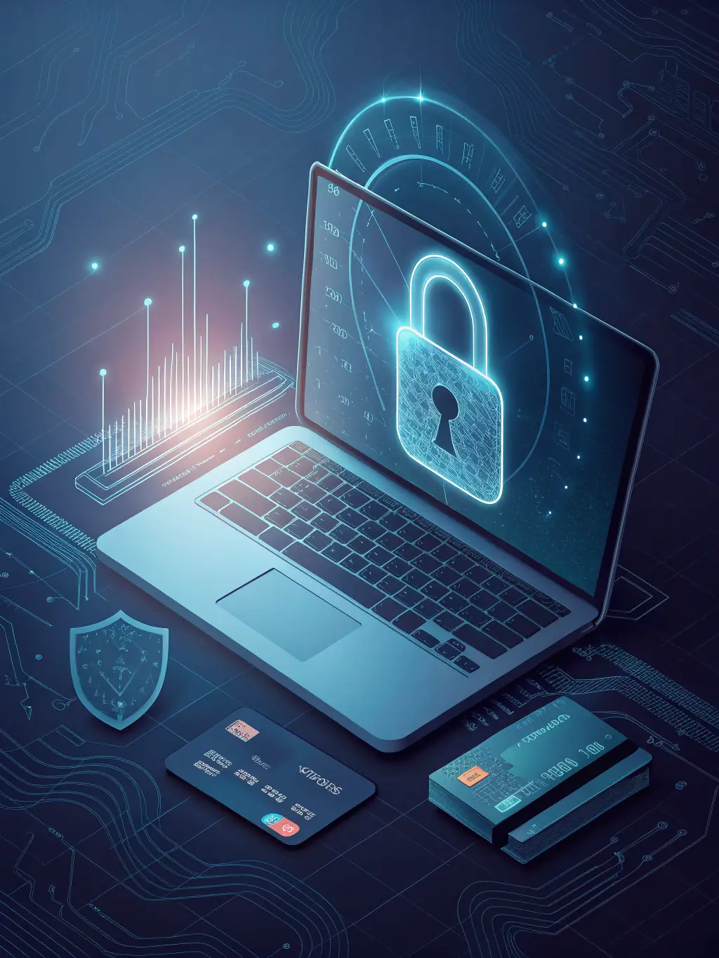 An illustration of a secure payment gateway with a padlock icon, emphasizing the security of online transactions processed through Transacteasy.